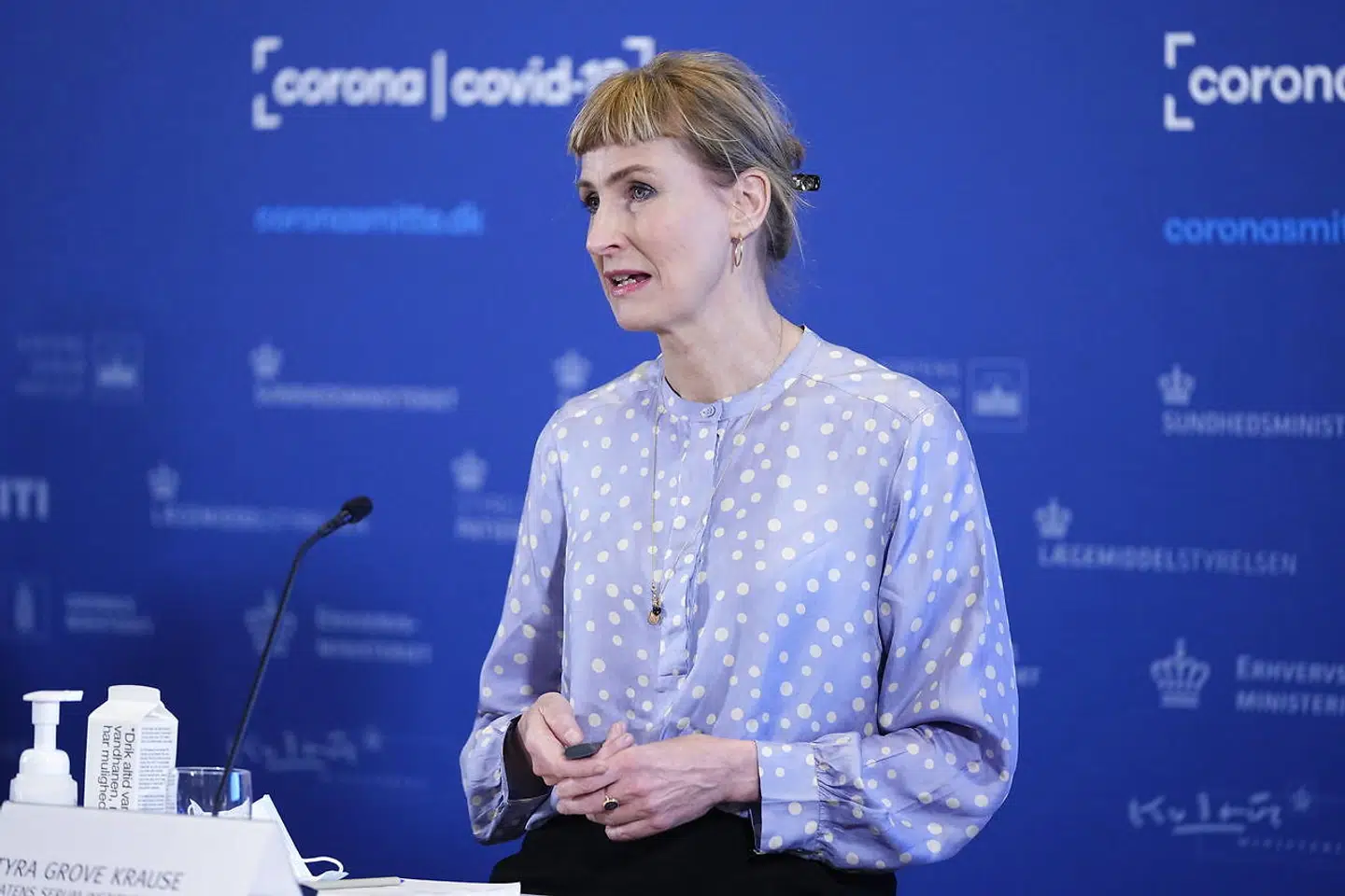 Tyra Grove Krause, faglig direktør i SSI, informerer om den aktuelle status på covid-19 onsdag 29. december 2021.