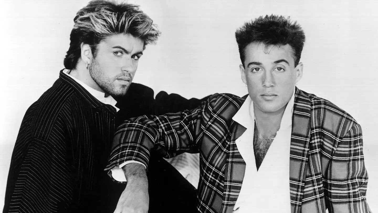 Wham: George Michael (tv.) og Andrew Ridgeley (th.).