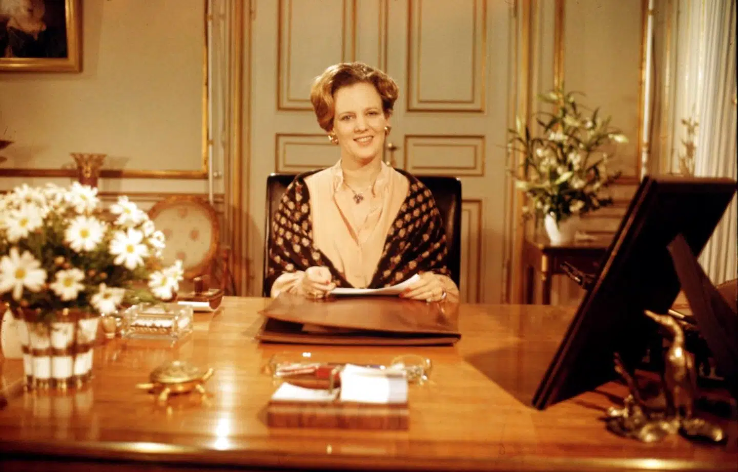 Dronning Margrethes nytårstale i 1978. Hendes majestæt afholdte for første gang nytårstale i 1972, og således bliver årets tale hendes 50. af slagsen.
