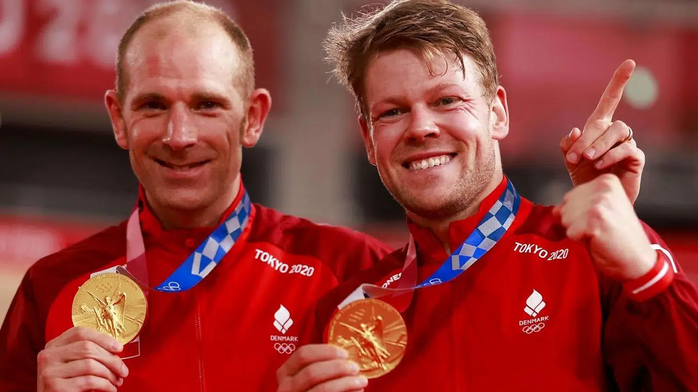 Michael Mørkøv (tv.) vandt OL-guld i parløb sammen med Lasse Norman Hansen i sommer.