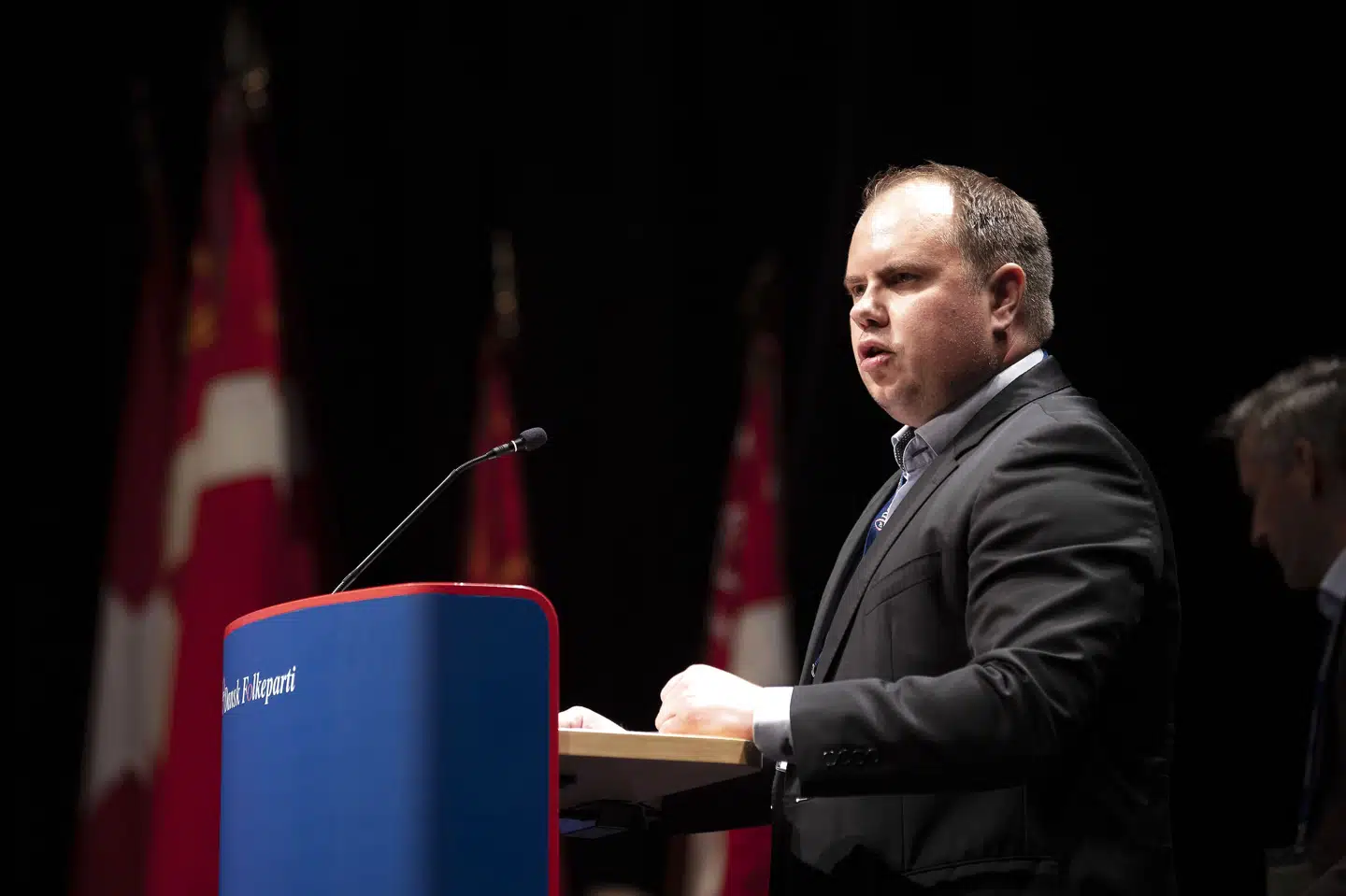 Martin Henriksen på talerstolen ved Dansk Folkepartis årsmøde i Herning 18. september 2021. (Foto: Bo Amstrup/Ritzau Scanpix) Bo Amstrup/Ritzau Scanpix