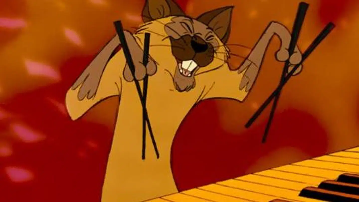 Ifølge Disneys hjemmeside er det denne kat - der fremtoner som en fejlagtig stereotyp på en østasiat ved blandt andet at have overbid og spille klaver med spisepinde - der er skyld i, at Disney nu advarer mod den »skadelige indvirkning«, som 'Aristocats'-klippet i deres traditionsrige 'Disneys juleshow' kan have.