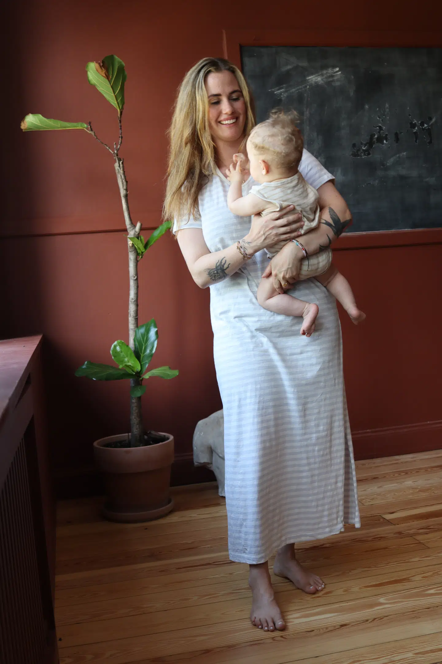 Johanne Mygind og Jesper Søvndals lille søn Bille er godt et år gammel.