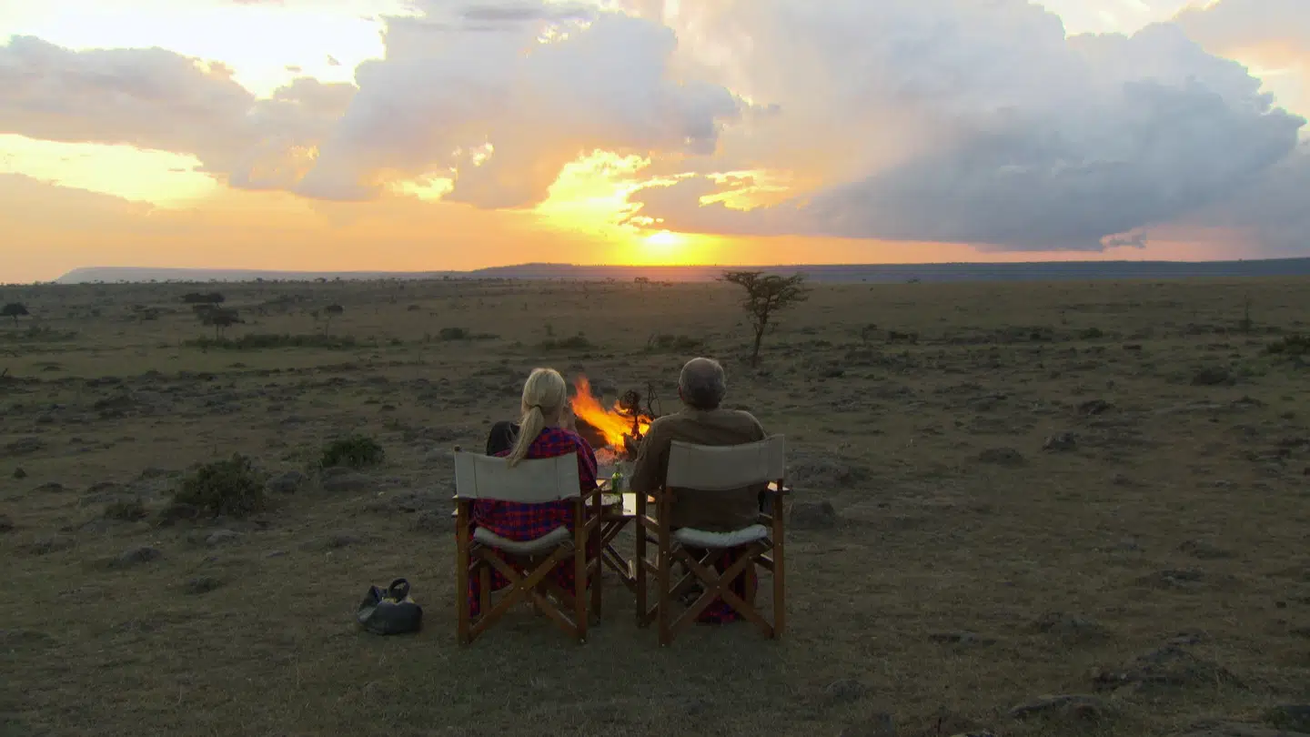 Så smukt så det ud kort før, at Karsten Ree friede til Janni. Midt på savannen i Afrika.