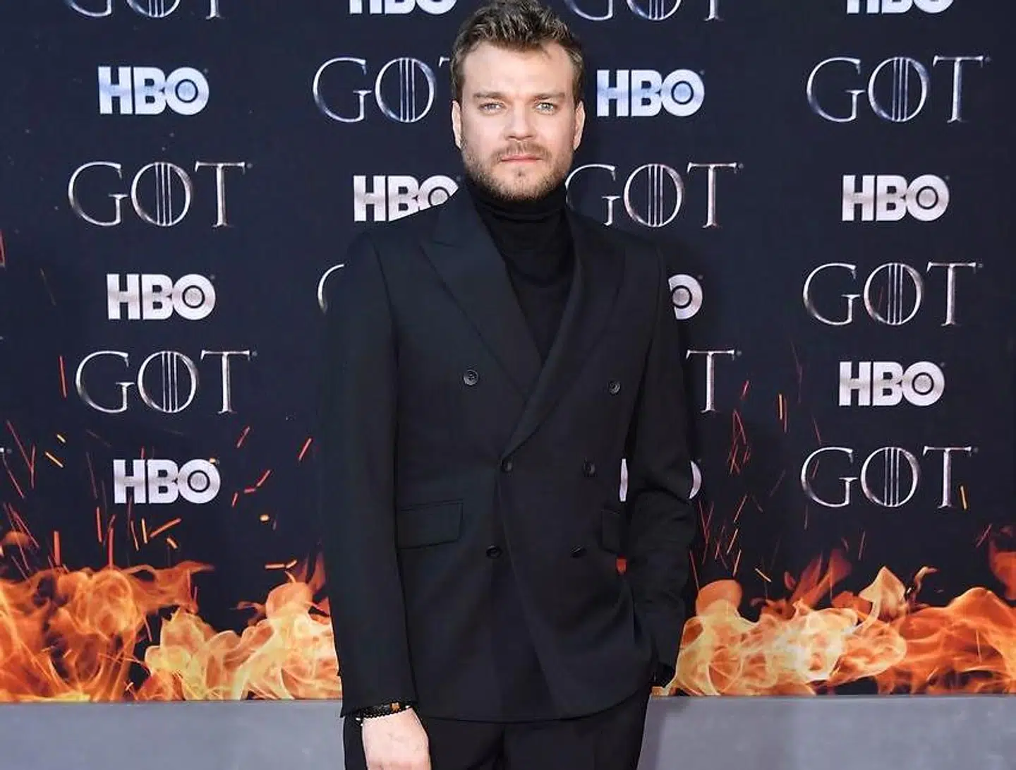 Pilou Asbæk på den røde løber til premiere på 'Game of Thrones' i New York i 2019. Foto Angela Weiss / AFP.