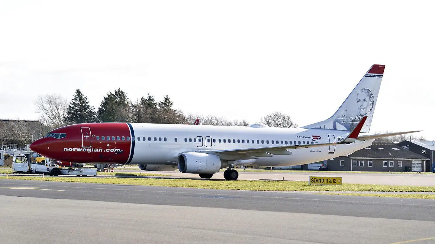 Truslen er sket mod et Norwegian-fly. Arkivfoto.