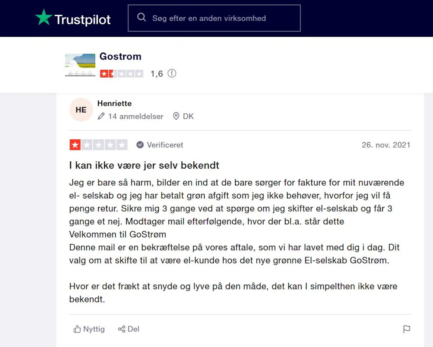 Forbrugere vælter på Trustpilot deres harme ud over Go Strøm og firmaets vildledende fupmetoder.
