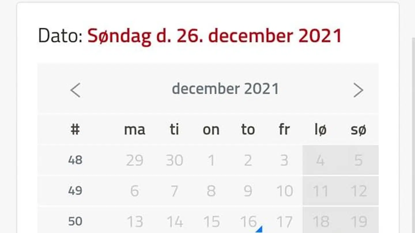 Beskeden der mødte Alexandra Hansen, da hun forsøgte at bestille tid til test på coronaproever.dk (Privatfoto)