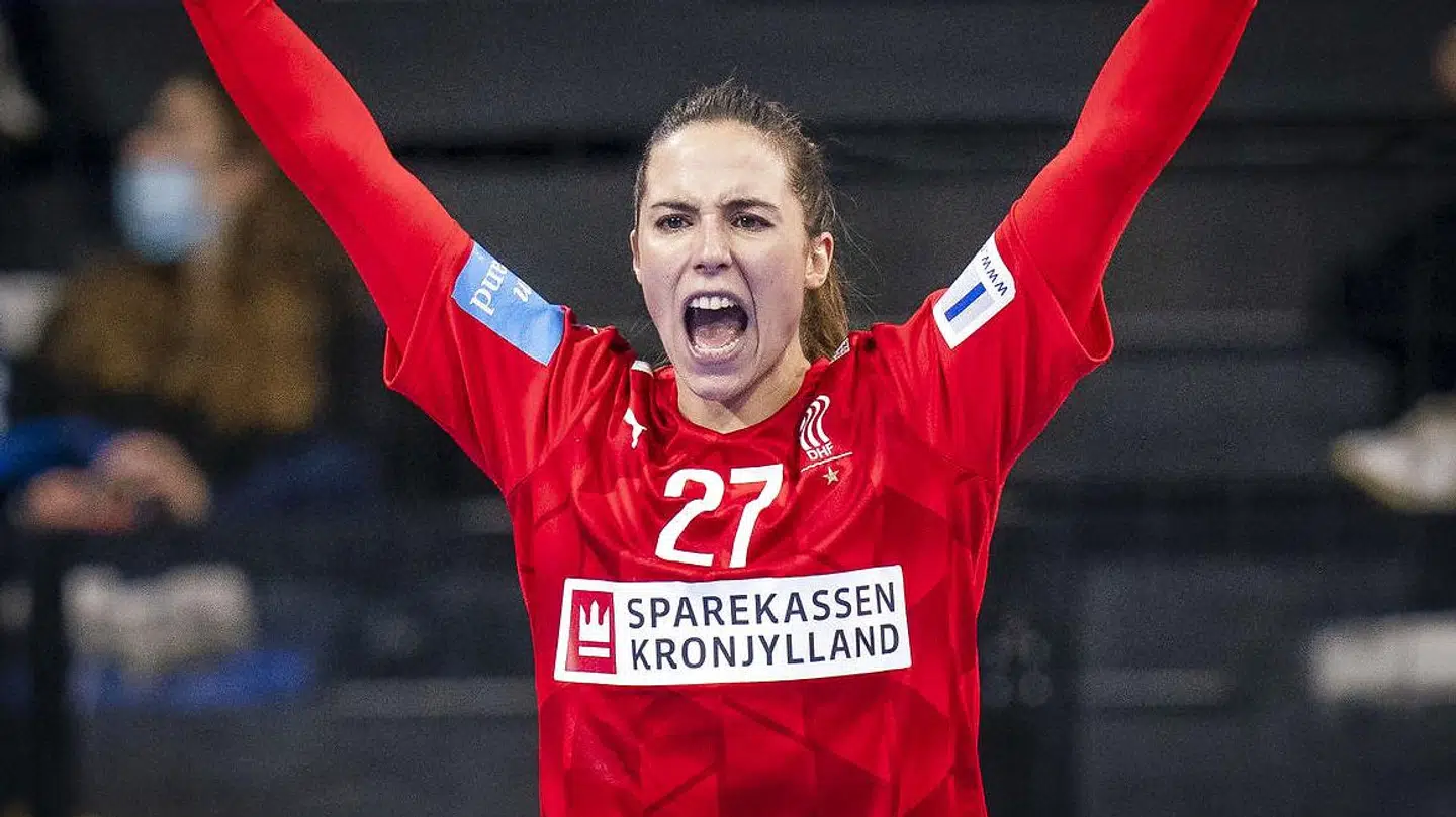 Louise Burgaard under VM kampen i gruppe F mellem Danmark og Congo i Granollers 4. december 2021.
