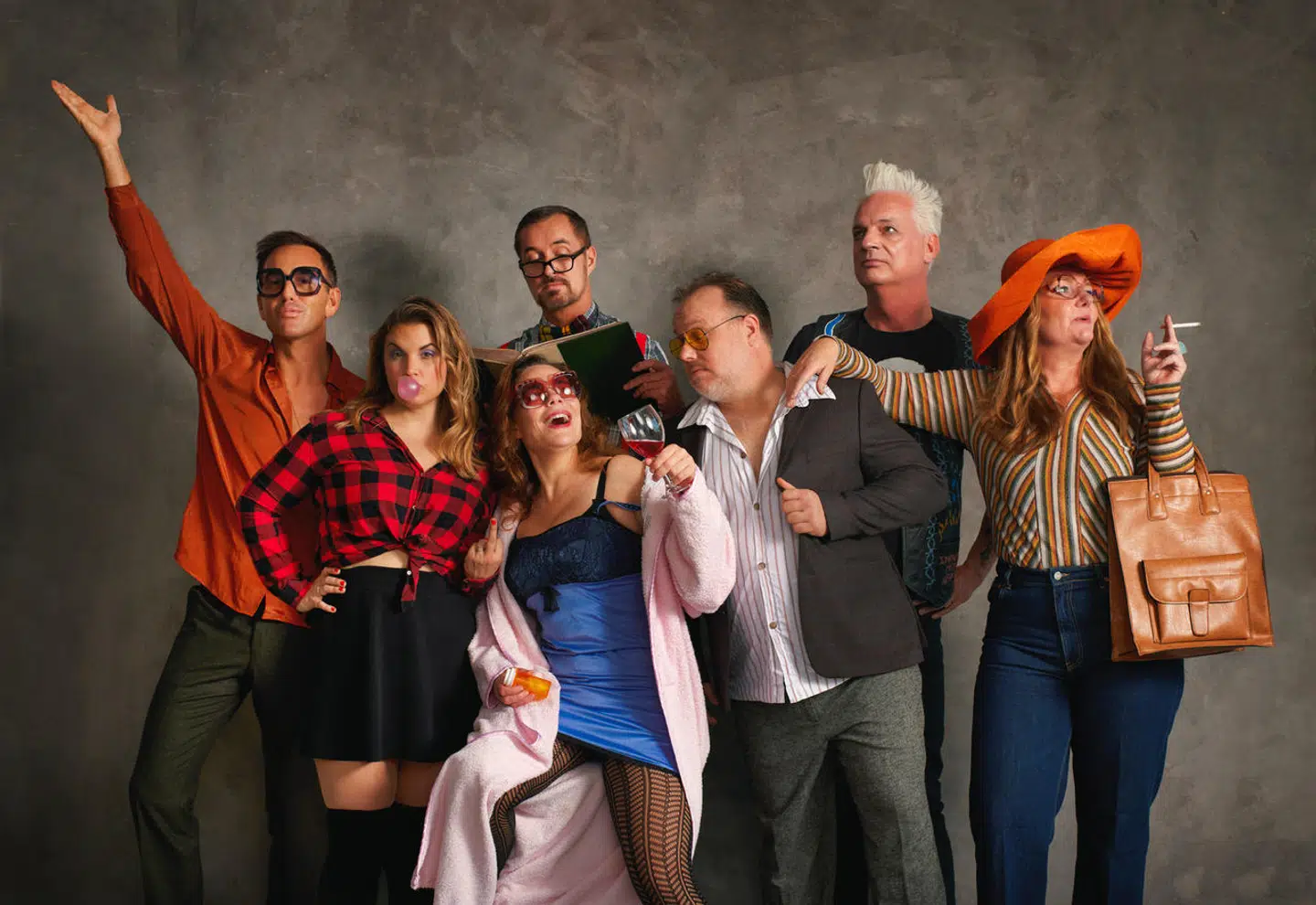 Her er hele holdet bag 'Det vi taler om'. Jacob Heinel, Anne Kirstine Cramon, Jakob Steen Olsen, Ditte Okman, Niels Pinborg, Thomas Heurlin og Søs Marie Serup. Foto Jannick Boerlum.