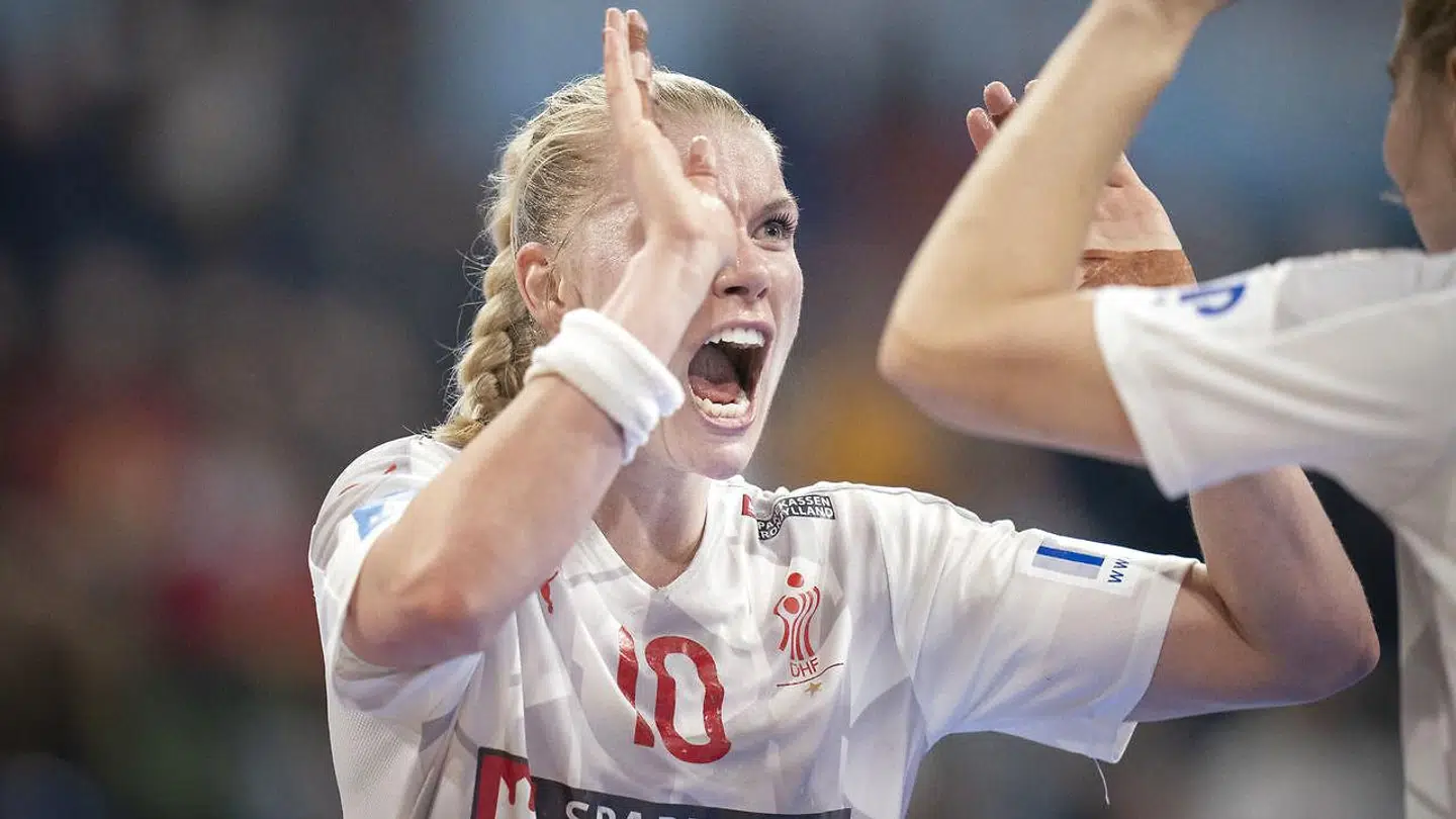 Kathrine Heindahl under kvartfinalen mellem Danmark-Brasilien i Granollers, tirsdag den 14 december 2021. (Foto: Liselotte Sabroe/Ritzau Scanpix)