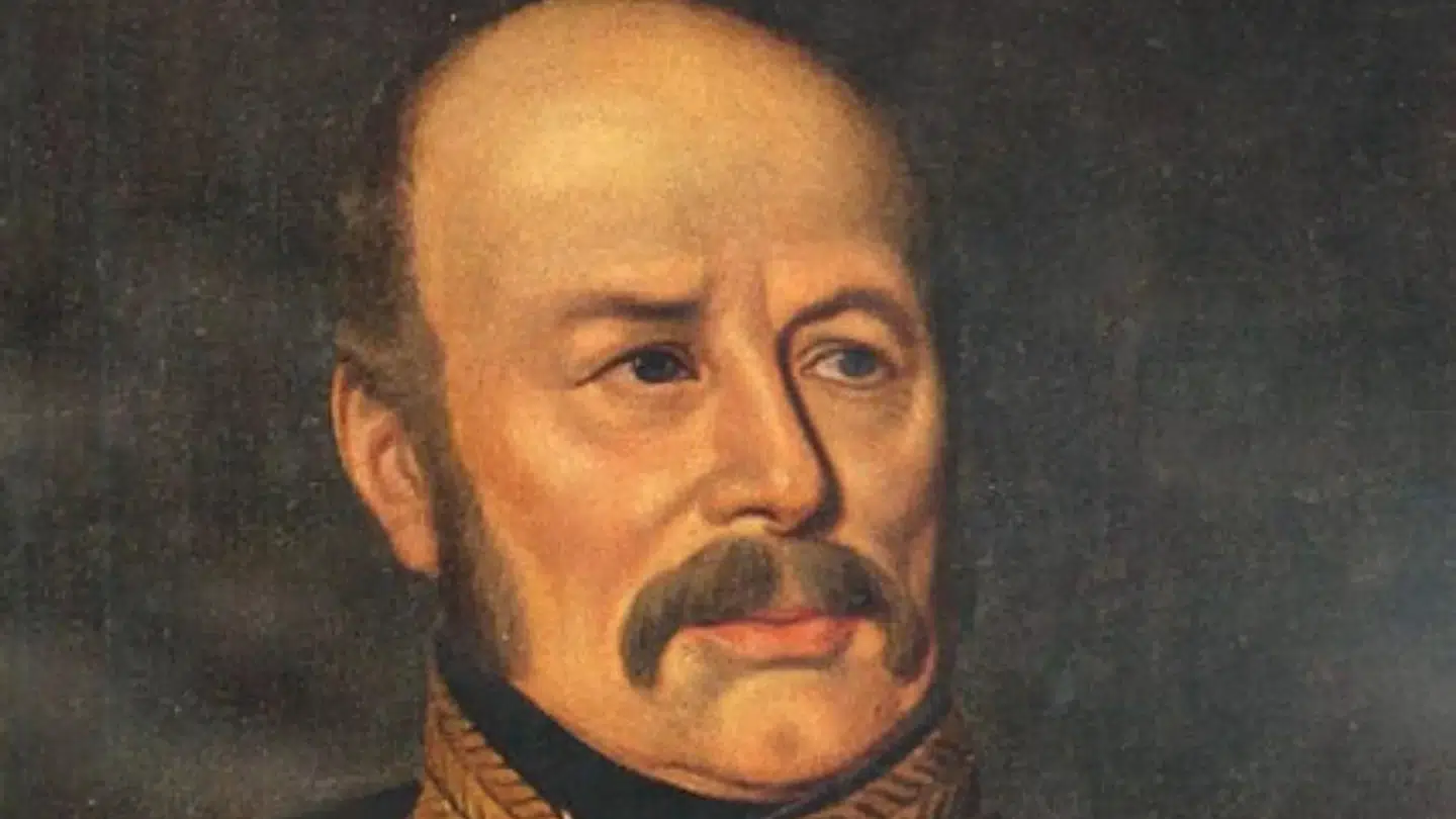 Til dem, der ikke ved, hvem Peter von Scholten var, så var han generalguvernør på De Vestindiske Øer fra 1827 til 1848, og den 3. juli i 1848 var han manden - der ifølge historiebøgerne – gik imod en direkte ordre fra Kong Christian den 8. og afskaffede slaveriet på de vestindiske kolonier. Her ses et portræt af Peter von Scholten.