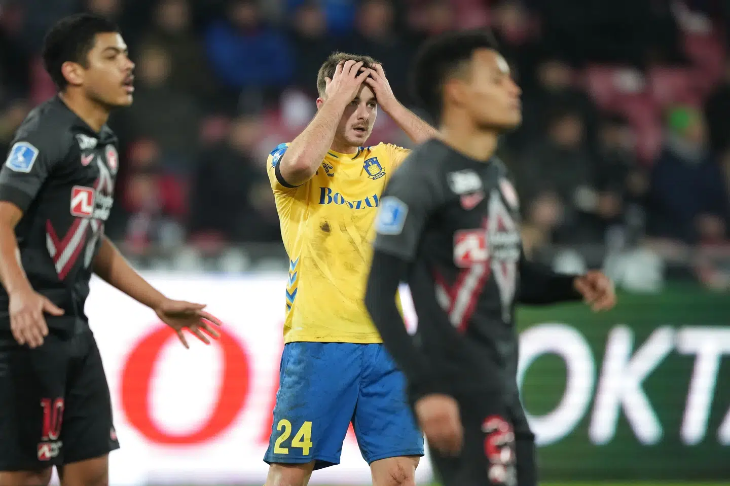 Brøndby var tæt på, men formåede ikke at slå FC Midtjylland stort nok til at gå videre. Claus Fisker/Ritzau Scanpix