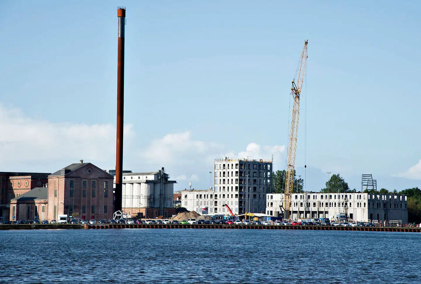 Ombygning af den gamle spritfabrik i Aalborg ved Limfjorden, 5. september 2019. Byggeriet hedder Cloud City.
