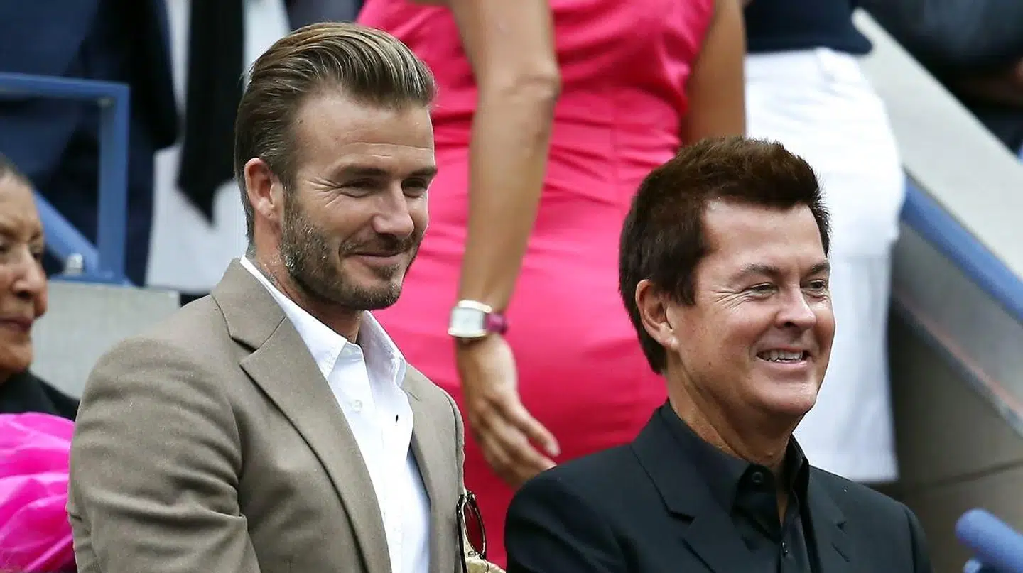 Spice Girls' gamle maneger Simon Fuller ses her sammen med David Beckham.
