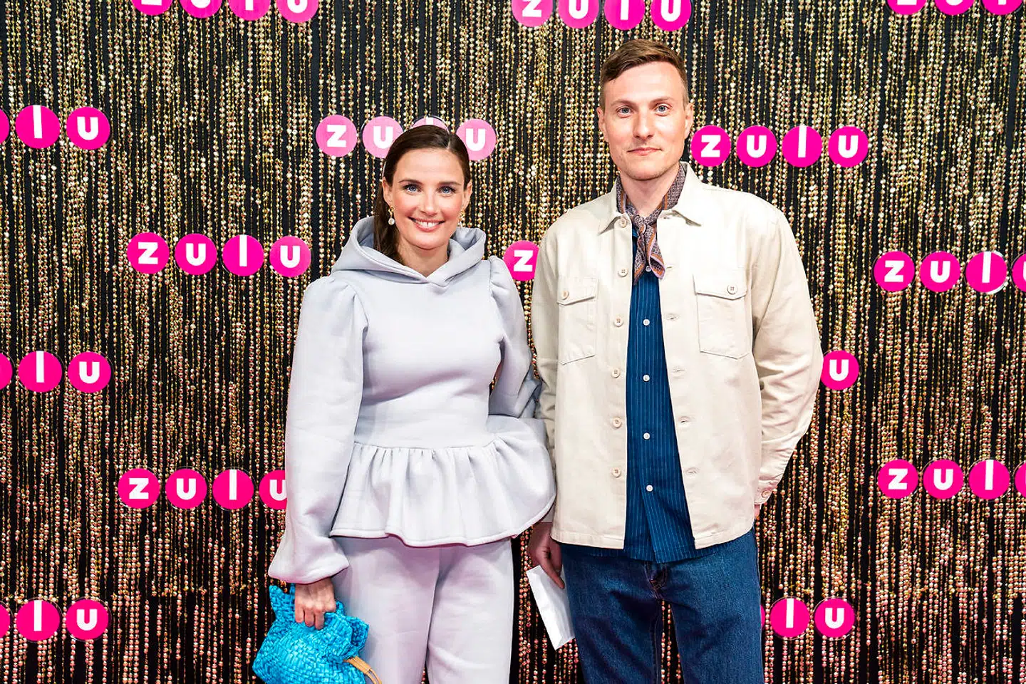 Sofie Østergaard og Sebastian Richelsen på den røde løber ved Zulu Awards i KB Hallen i april 2021, mens Sofie Østergaard var gravid med parrets yngste. Foto: Martin Sylvest/Ritzau Scanpix 2021.