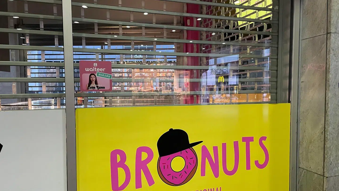 Gitteret er allerede fredag lukket ned, og der er ikke et øje at se ved Bronuts der netop har meddelt, de er gået konkurs.