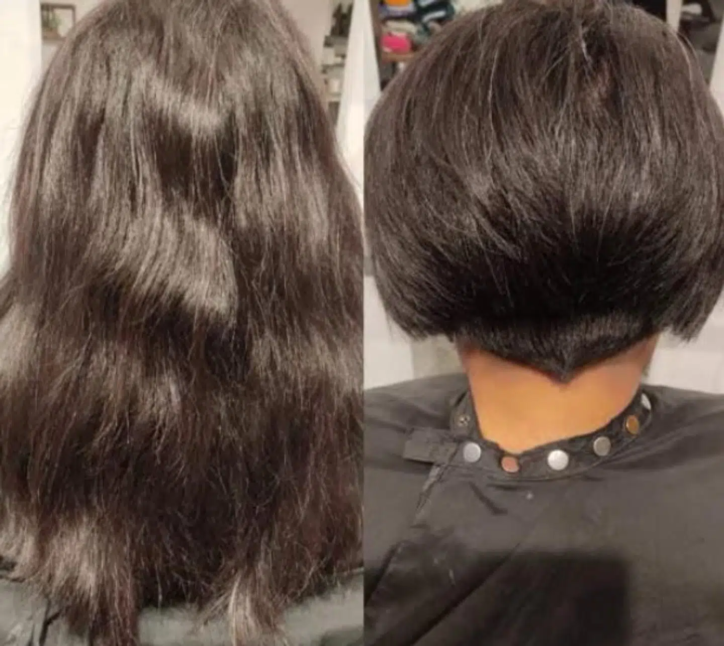 En kunde var ikke blevet klippet i mange år. Her er før- og efterfotos.