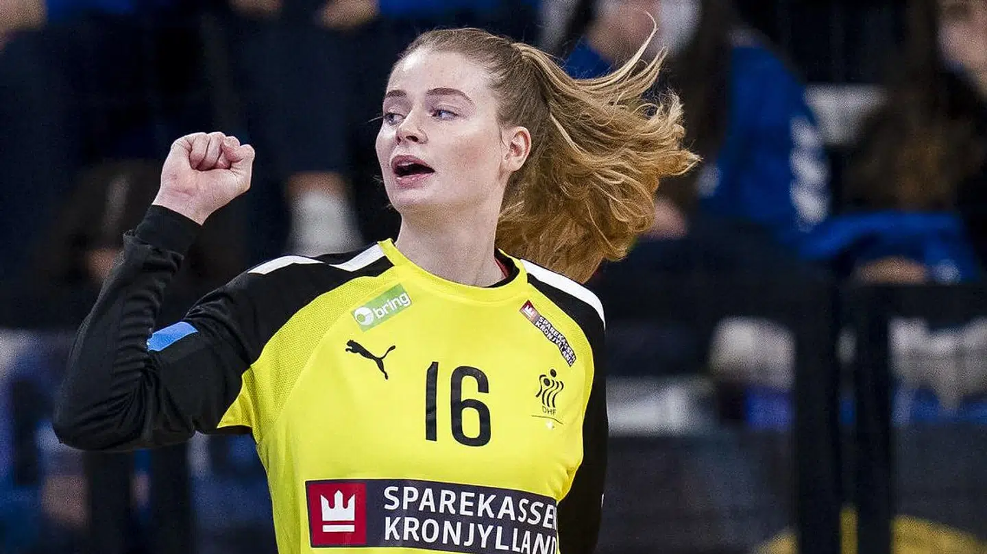 Althea Reinhardt under VM-kampen mellem Danmark og Congo i Granollers 4. december 2021.