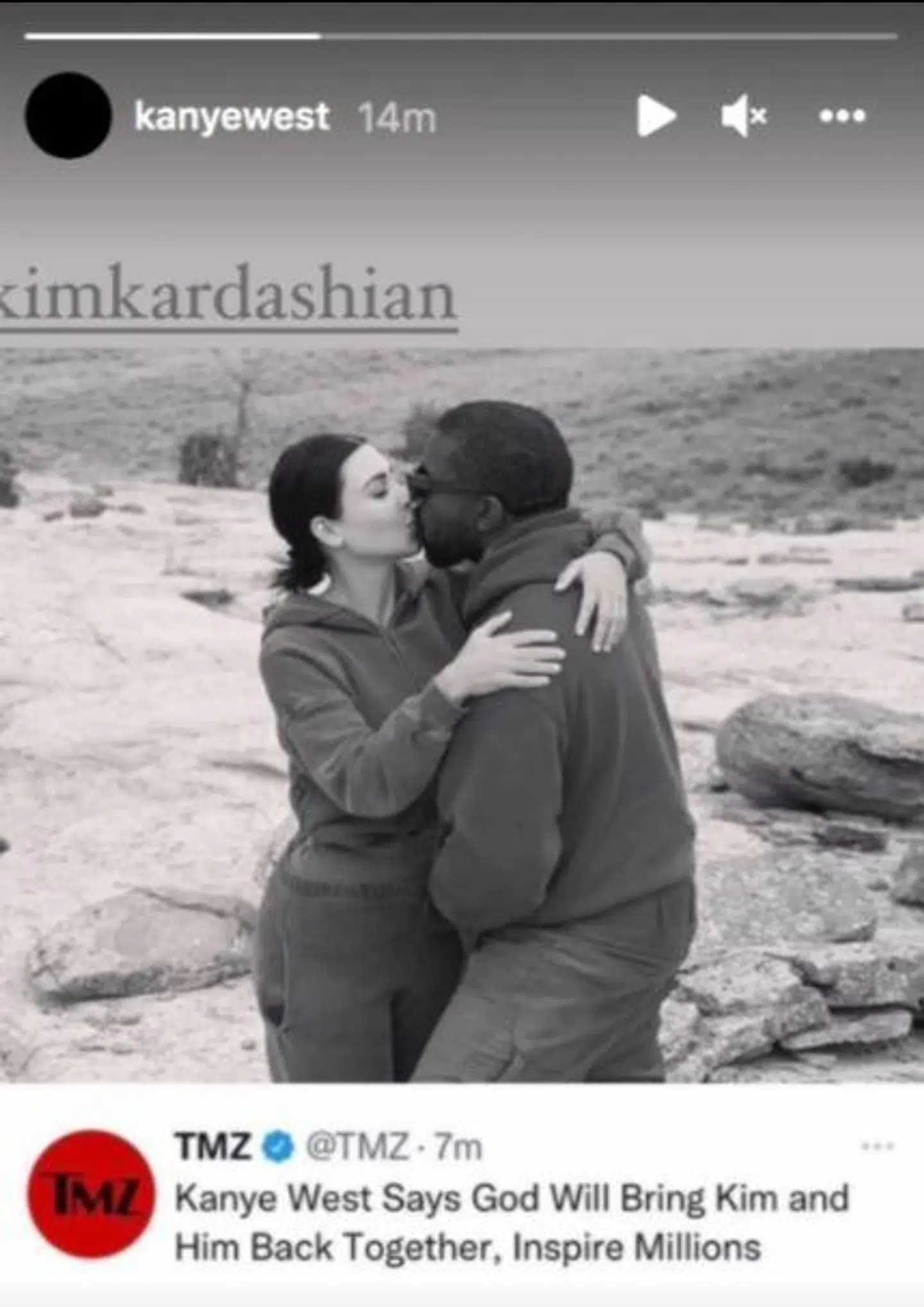 Denne story delte Kanye West på sin Instagram-profil.