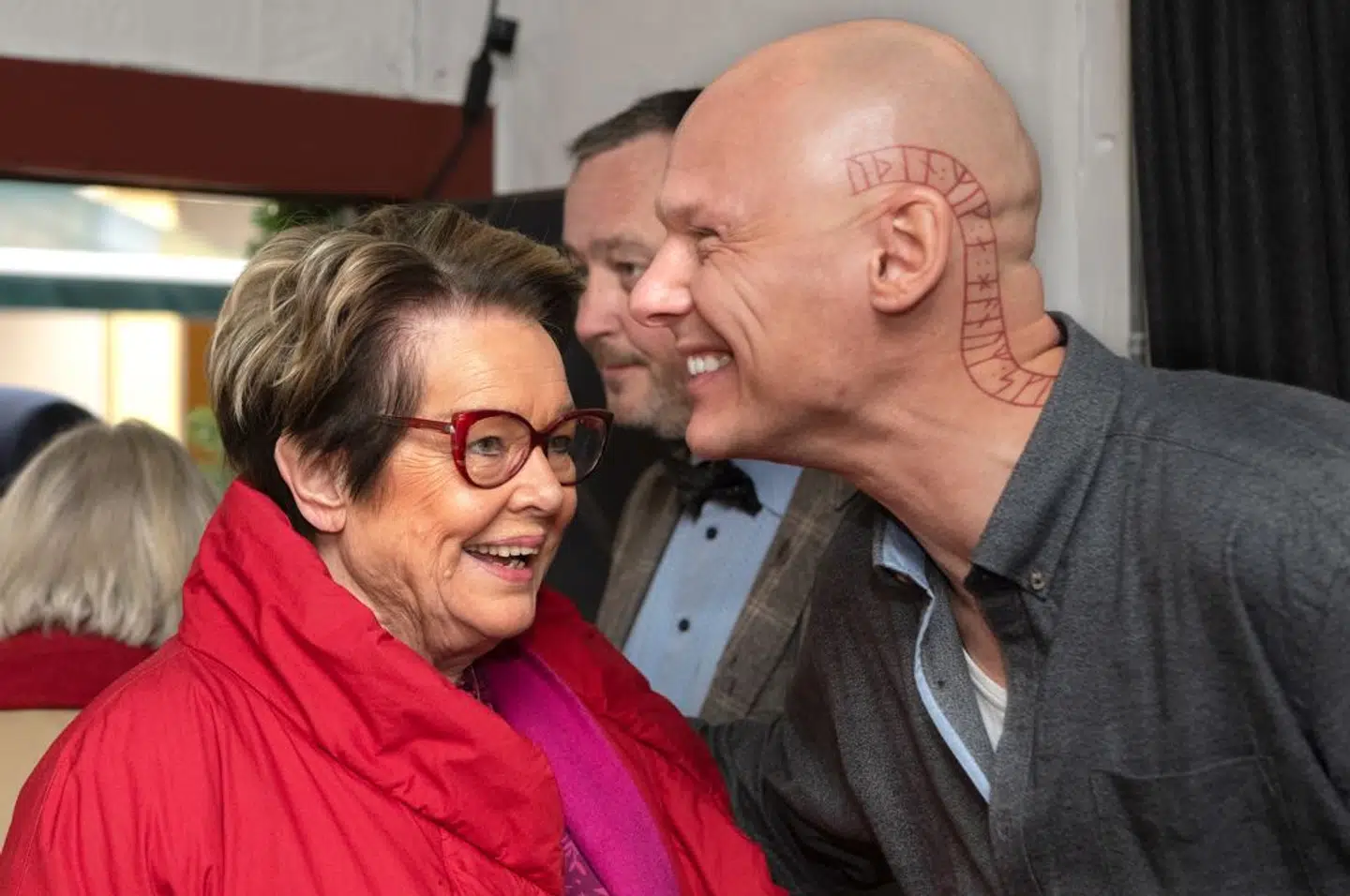 Jim Lyngvild og Ghita Nørby var sammen på Køge Museum ved åbningen af Jims udstilling.
