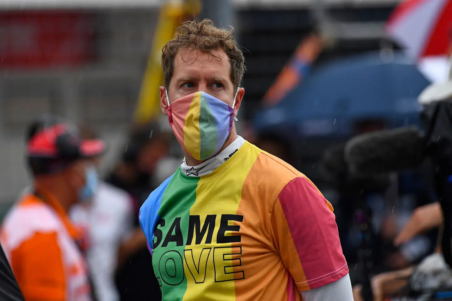 Sebastian Vettel protesterede for LBTG+-rettigheder op til Ungarn Grand Prix i juli.