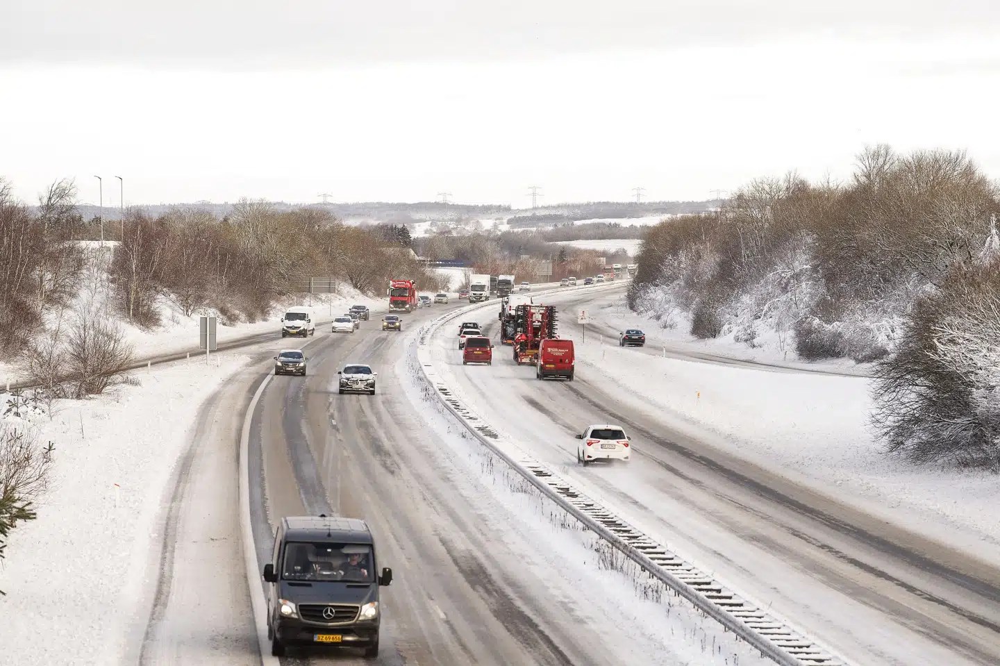 Der kan komme flere snebyger i Nordjylland i weekenden, siger DMI. Bo Amstrup/Ritzau Scanpix
