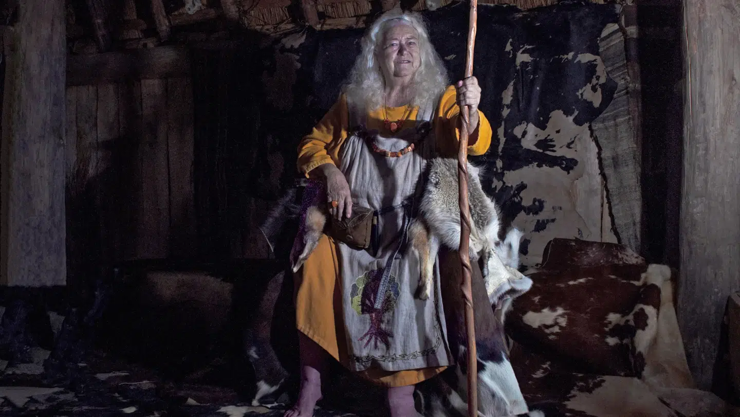 Kvinder i forskellige aldre og typer er repræsenteret på de 12 billeder. Overskuddet af salget fra kvindekalenderen går til drift af jernalderlandsbyen Odins Odense, herunder mad til fårene.