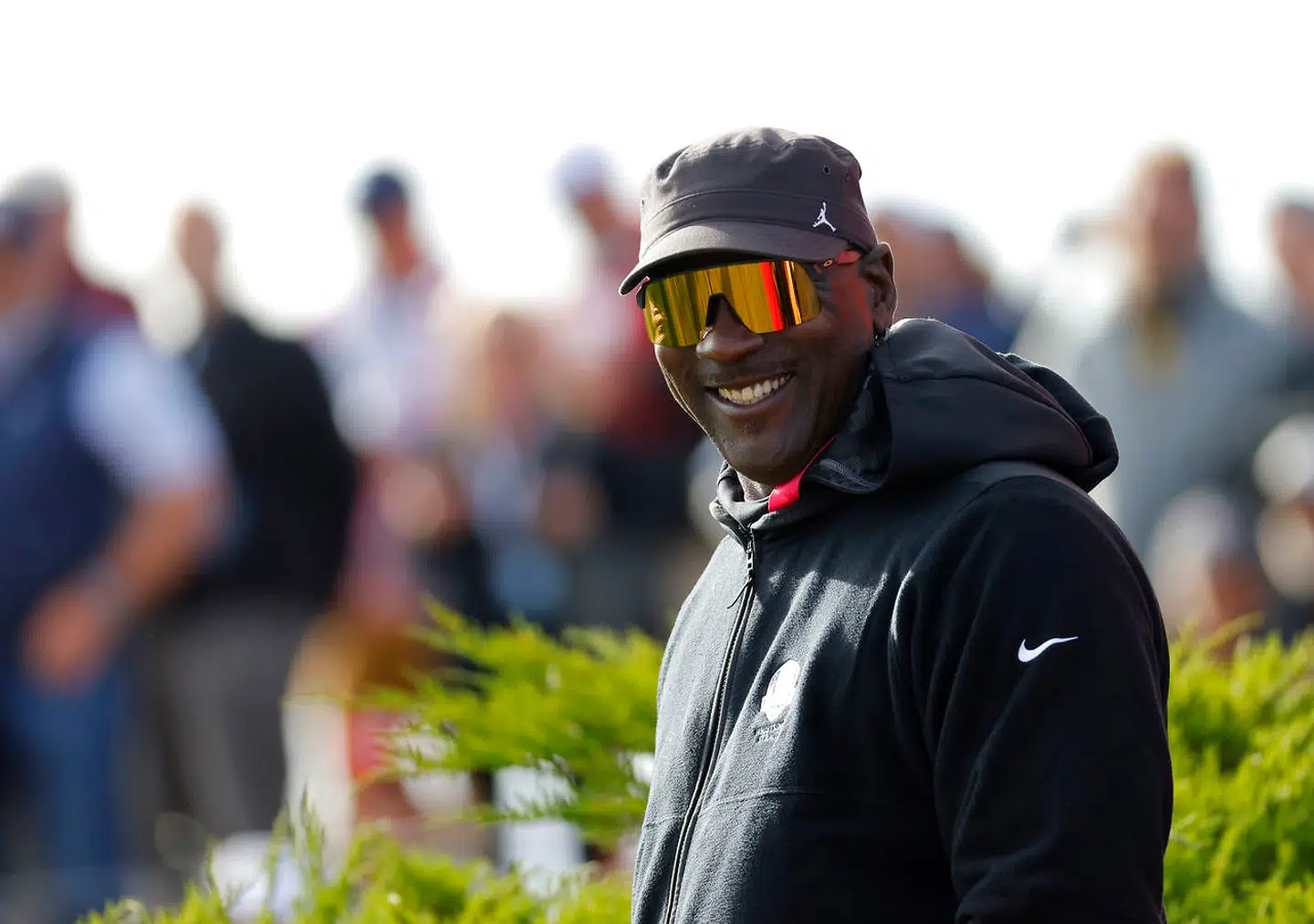 Golf - The 2020 Ryder Cup - Whistling Straits, Sheboygan, Wisconsin, U.S. - September 25, 2021 Michael Jordan watches the action by the 11th green during the Four-balls REUTERS/Mike Segar