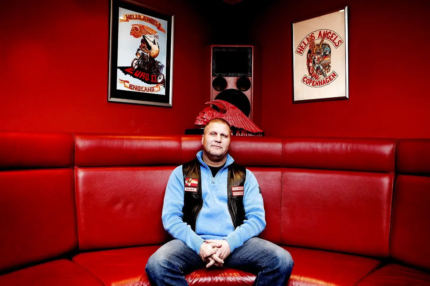 Jørn »Jønke« Nielsen fotograferet i Hells Angels klubhus på Svanevej i København.