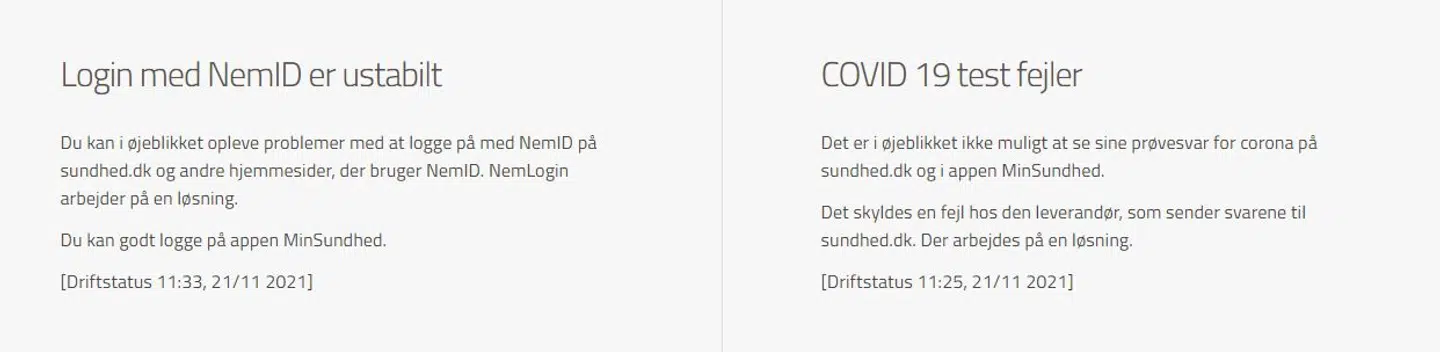 Sundhed.dk oplever login-problemer. Foto: Sundhed.dk