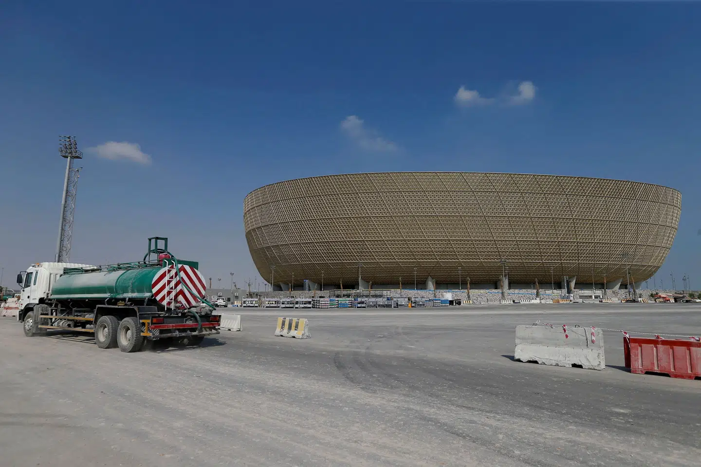 Lusail Stadium, hvor VM-finalen skal spilles, er et af de stadioner, der endnu ikke er helt færdigt. (Arkivfoto) Hamad I Mohammed/Reuters