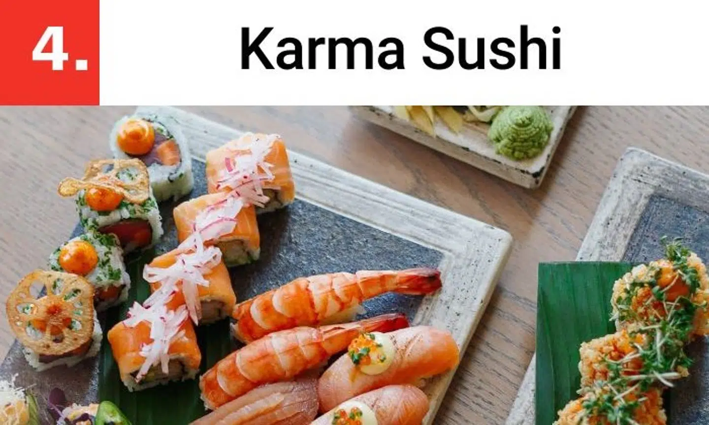 Sushien er i topkvalitet hos Karma Sushi.