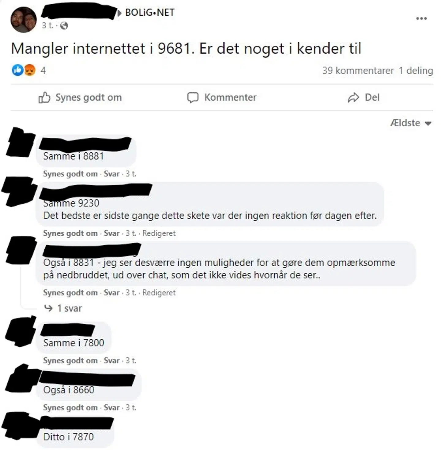 Et uddrag af kommentarerne på Bolignets Facebook-side.