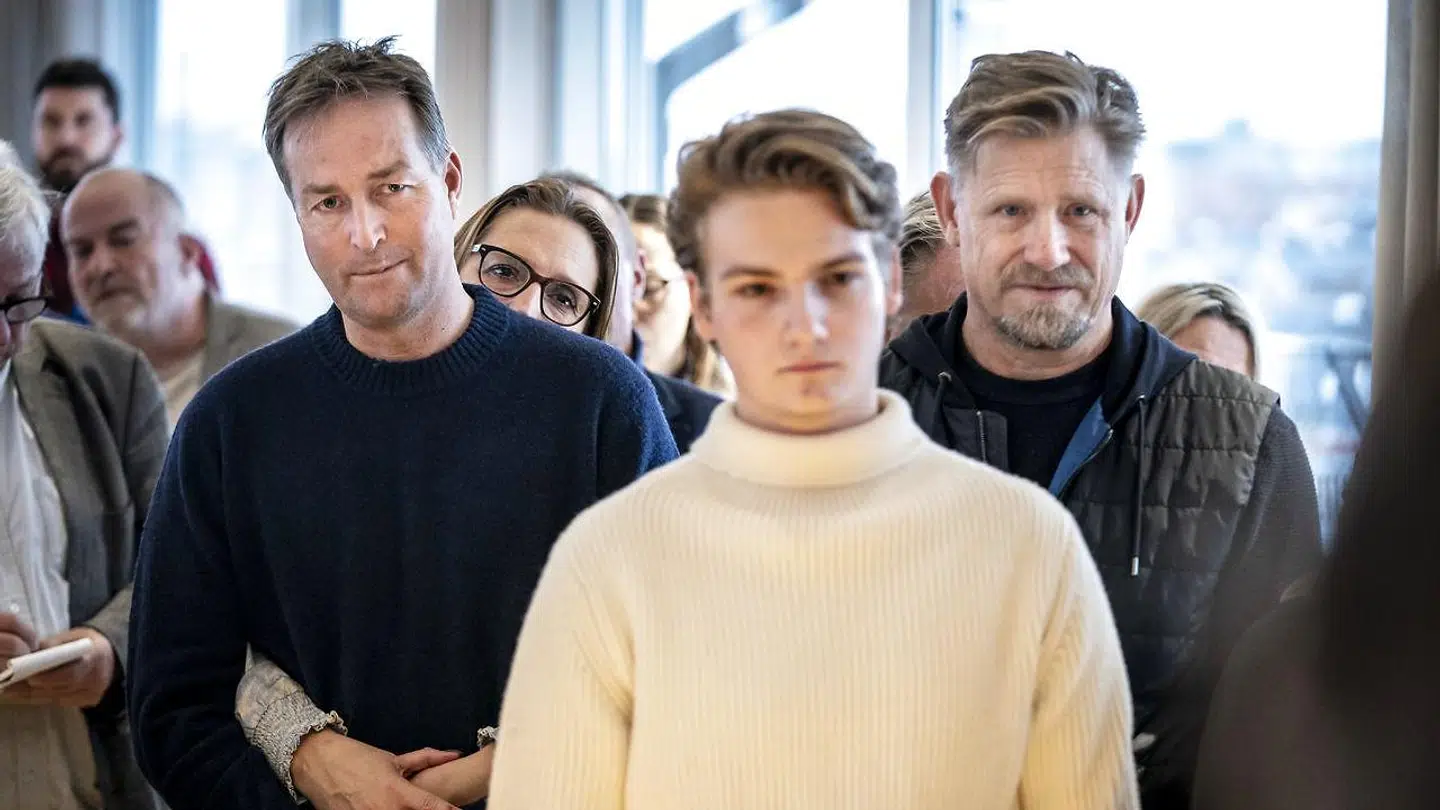 Kasper Hjulmand og Peter Schmeichel under bogreception hos forlaget Lindhardt og Ringhof i København, tirsdag den 16. november 2021. (Foto: Mads Claus Rasmussen/Ritzau Scanpix)
