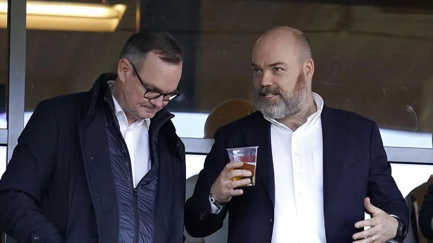 Anders Holch Povlsen sammen med Lars Fournais, der er bestyrelsesformand for AGF.