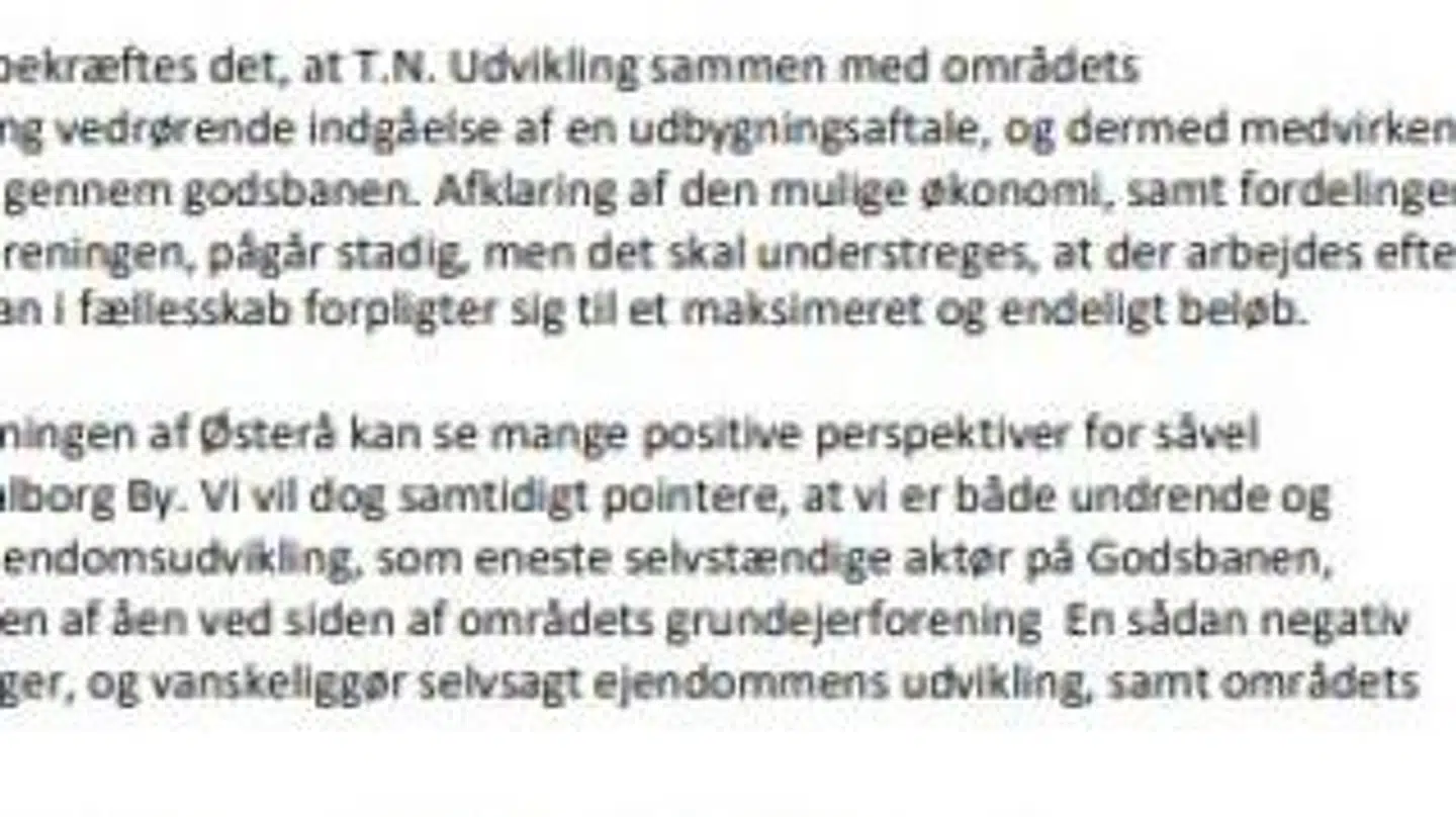På vegne af Torben Nielsen og TN Byg står en juridisk rådgiver i oktober 2019 stærkt undrende over, at man skal finansiere udgravningen af åen, og kalder det »negativ særbehandling«.