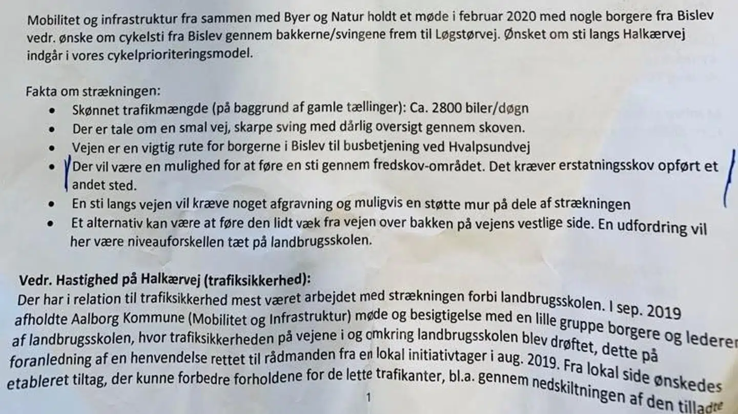 Uddrag af den mail, som Evald Lange Rise (S) fik tilsendt af en kommunal medarbejder, efter forespørgslen til rådmand Hans Henrik Henriksen (S).