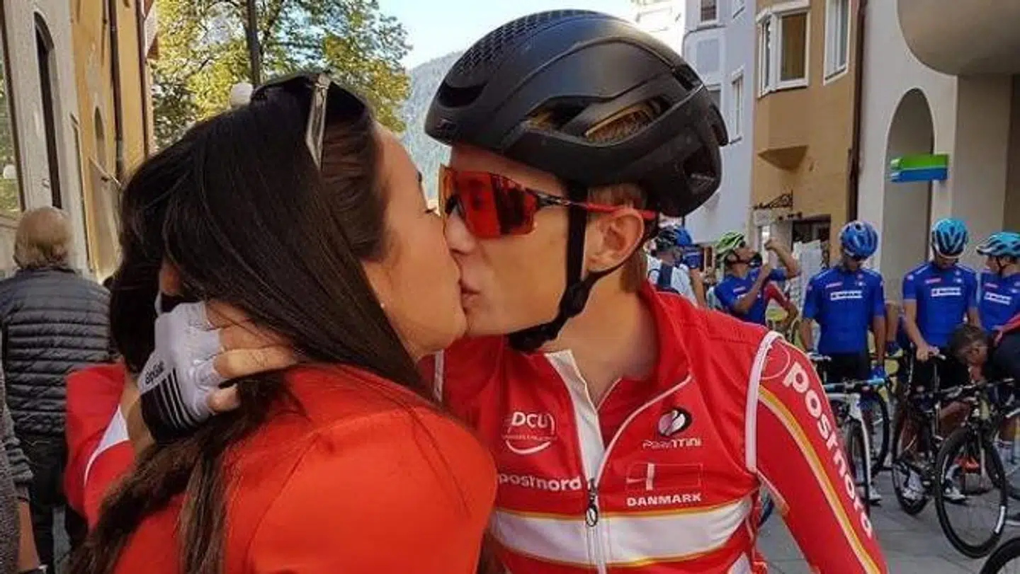Jonas Vingegaard og Trine Marie Hansen, 'Bagedyst'-stjernen Rosa Kildahls datter.