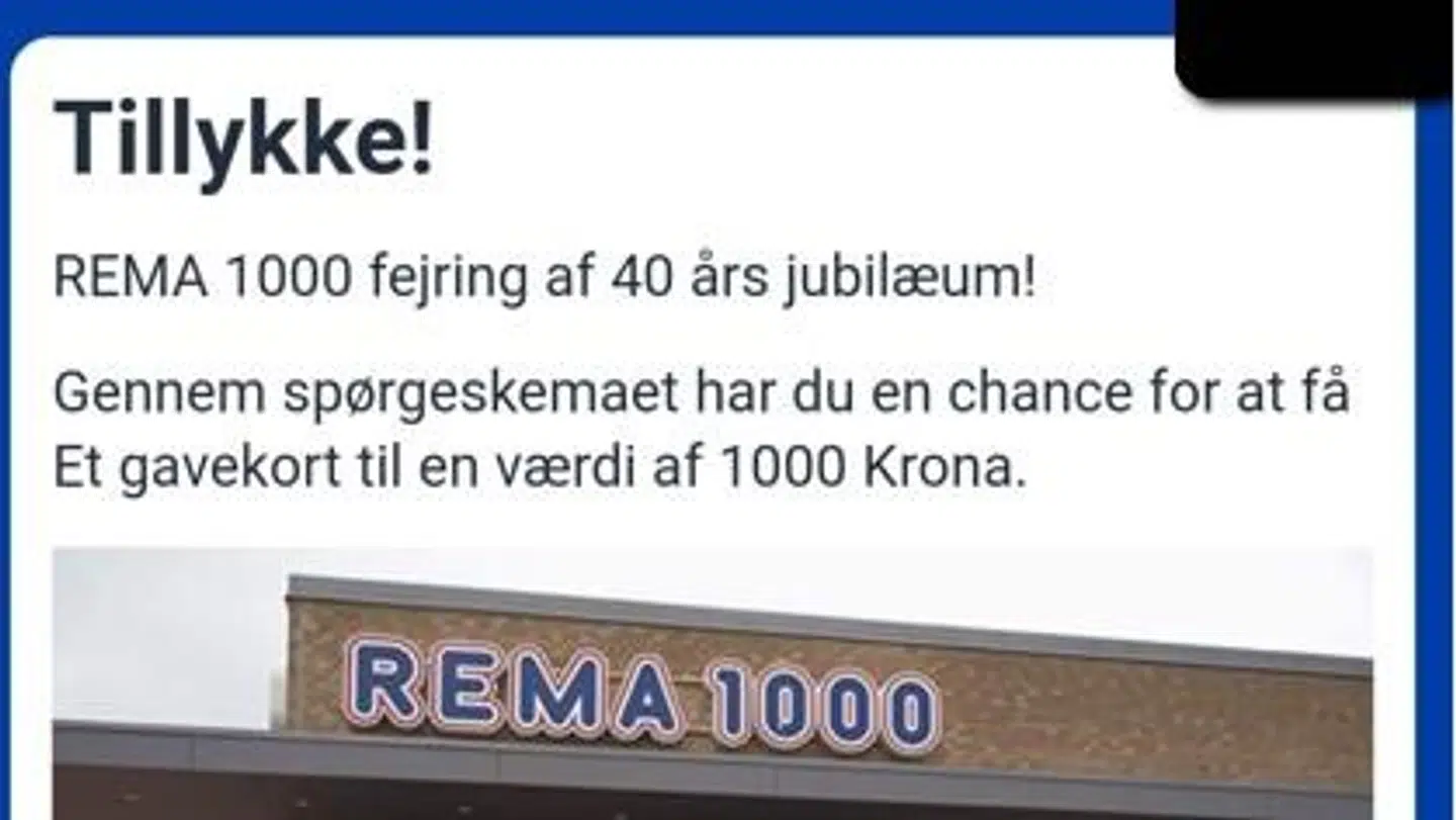 Sådan ser et uddrag af fup-beskeden ud.