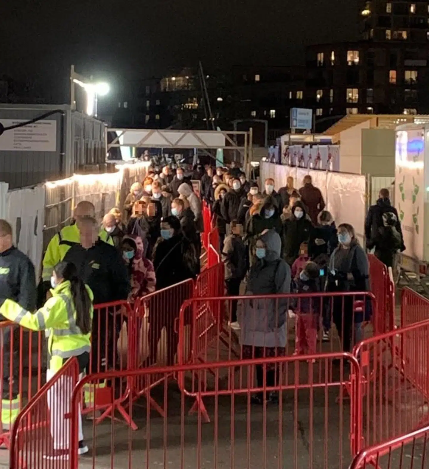 Testcentret i Valby her mandag aften. Foto: Privat