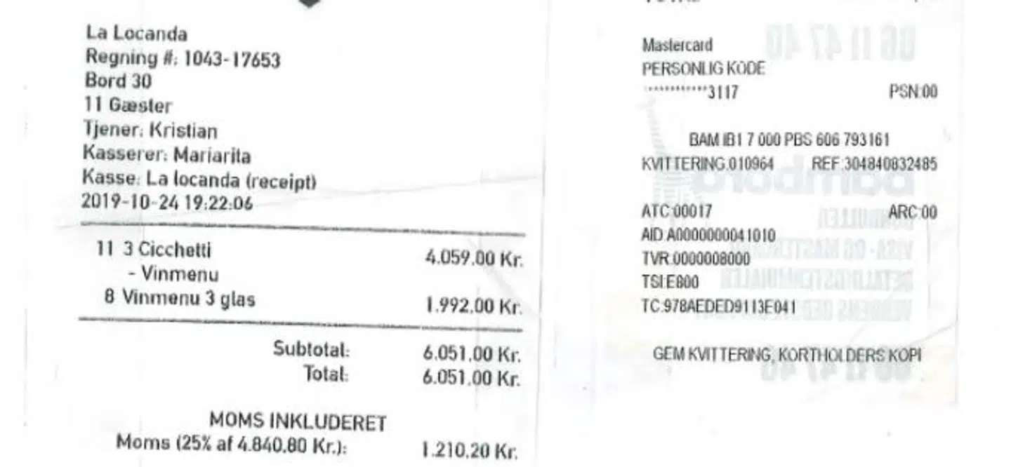 Da Jan Nielsen, direktør for Ældre- og Handicapforvaltningen, i slutningen af oktober 2018 skulle betale mad og ti glas rødvin på en af Aalborgs mest velrenommerede italienske restauranter efter et møde i Socialchefforeningen Nordjylland, skete det også med kommunes betalingskort.