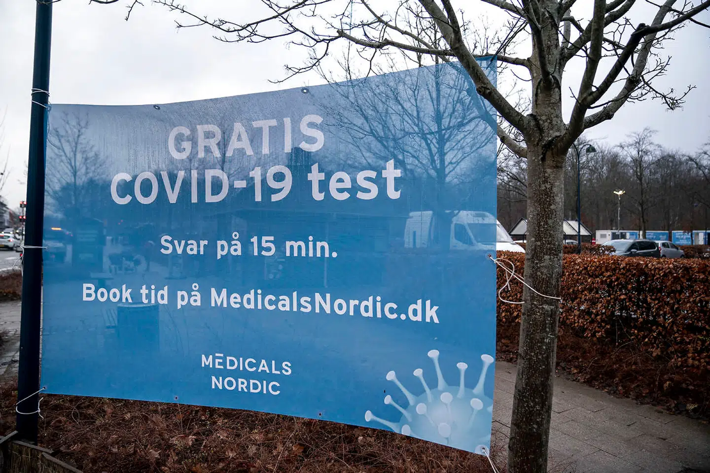 Medicals Nordic testcenter ved Holte Midtpunkt i Holte, mandag den 25 janaur 2021. (Foto: Liselotte Sabroe/Ritzau Scanpix)