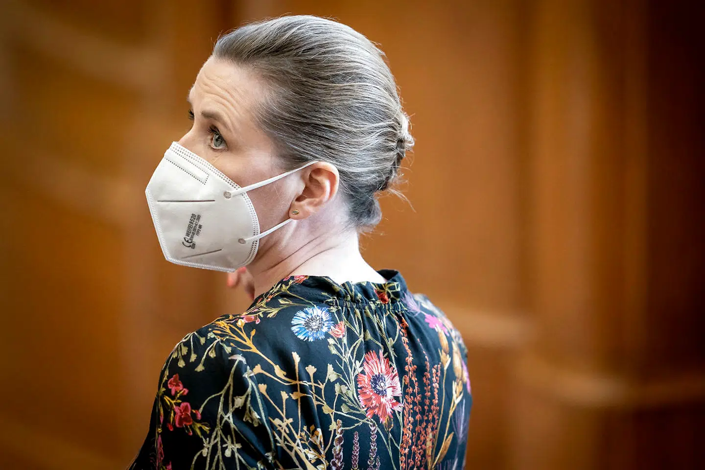 Statsminister Mette Frederiksen (S) under møde i Folketingssalen, tirsdag 13. april 2021.