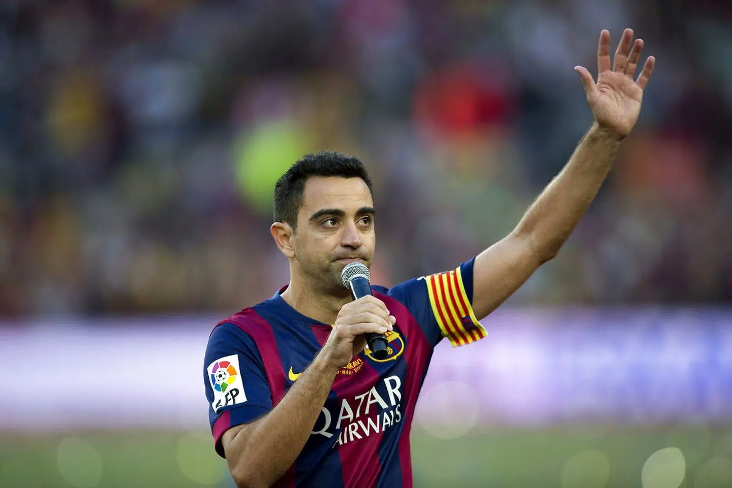 Sådan så det ud, da Xavi i 2015 takkede af på Camp Nou.