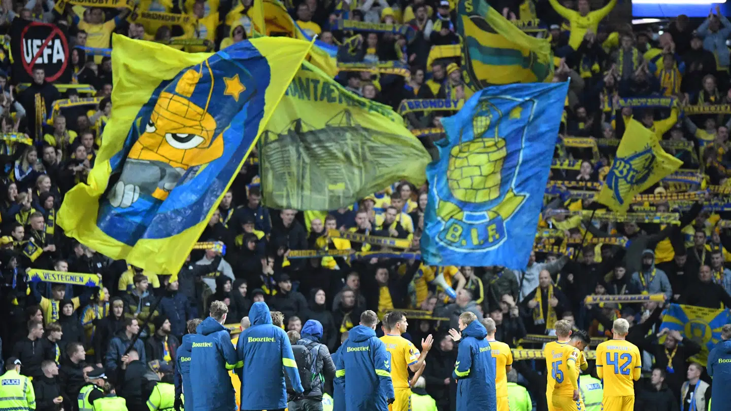 Brøndby-fans i Skotland.