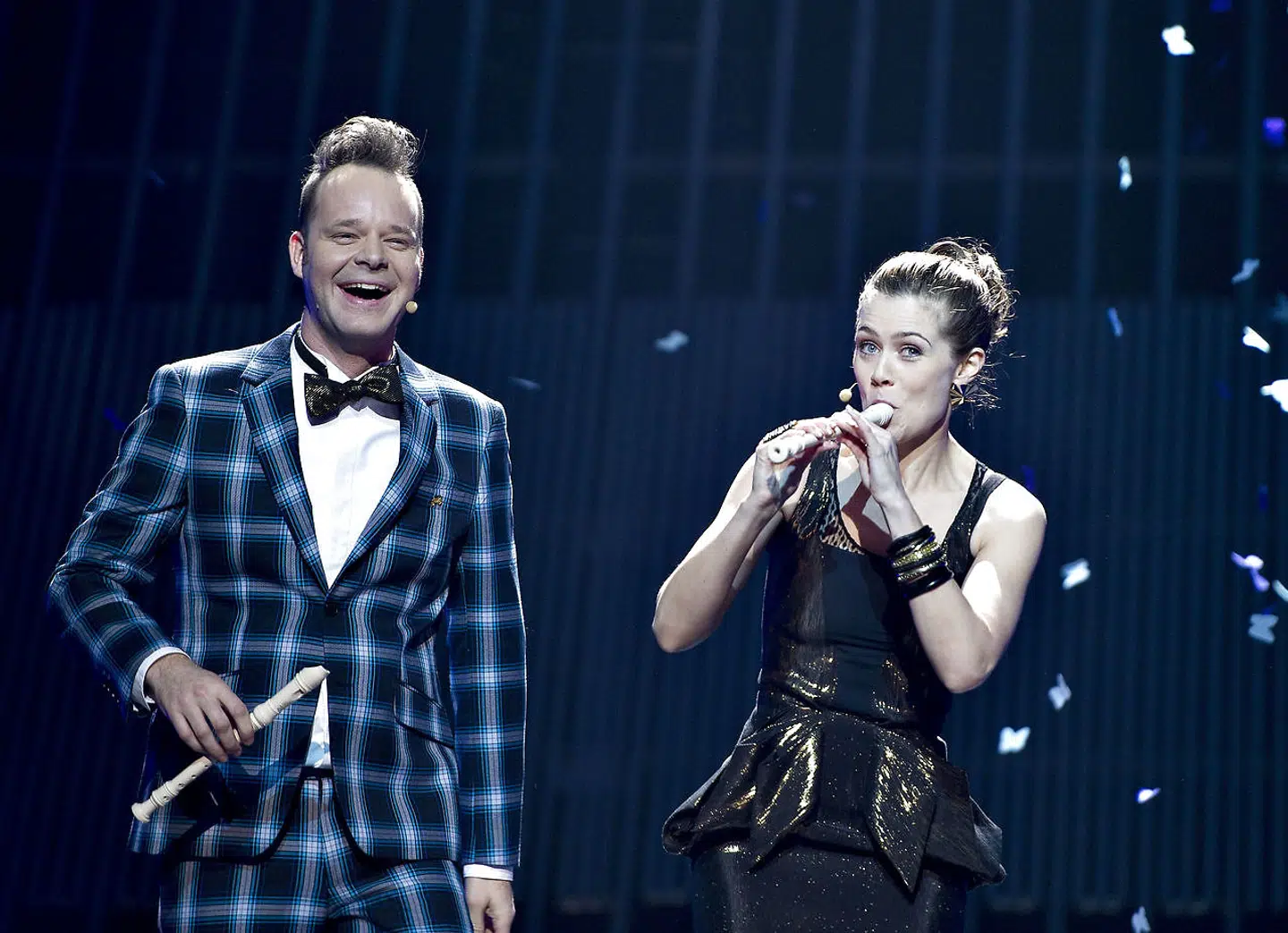 Børnenes MGP er en af de mange ting, der er at finde på Sofie Lassen-Kahlkes cv. Her ses hun med medvært Jacob Riising.