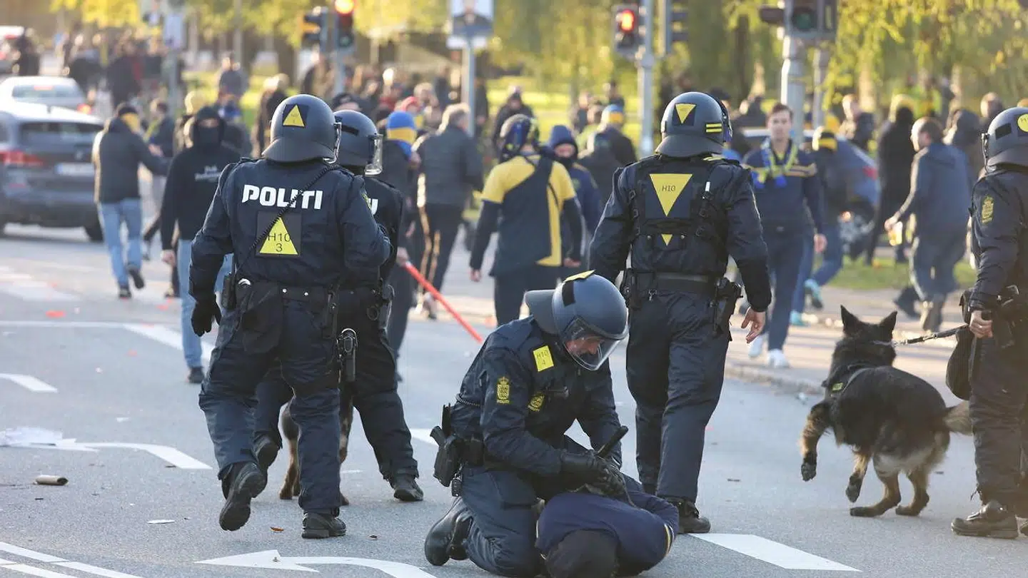 Politiet var også massivt til stede, da Brøndby mødte FC København 24. oktober.