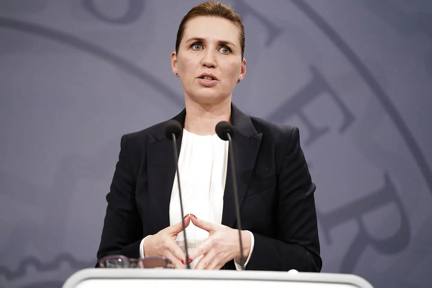 Statsminister Mette Frederiksen holder pressemøde i Spejlsalen hvor hun besvarer spørgsmål rejst i relation til smser i minksagen, onsdag den 3. november 2021