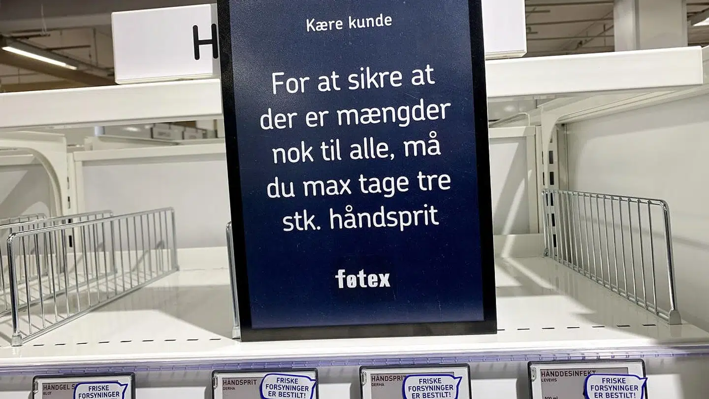 I marts 2020 blev der hurtigt udsolgt af håndsprit. I dag er varen ikke længere så eftertragtet, som den var tidligere.